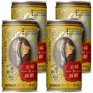 SANKO fabo 美味香濃咖啡, 185ml, 4個