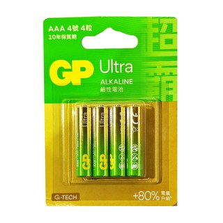GP Batteries 超霸 特強鹼性電池4號吊卡裝, 4顆, 1組