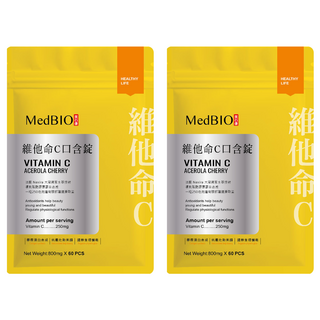 MedBIO 美百優 維他命C口含錠 鳳梨口味, 60顆, 800mg, 2包