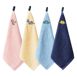SOFT TOUCH Bath&Living 40針恐龍刺繡毛巾套裝, 款式隨機, 4條