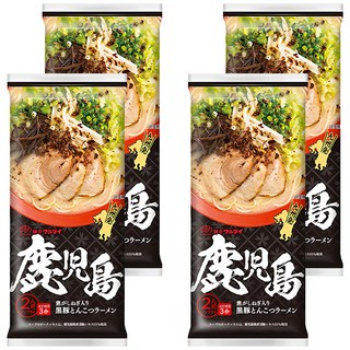 丸太 鹿兒島黑豚骨拉麵 185g -濃郁豚骨湯底 Q彈麵條 快速烹煮, 4包