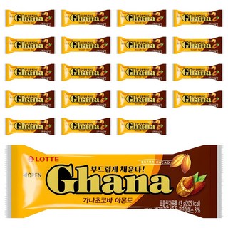 가나 초코바 아몬드, 43g, 20개