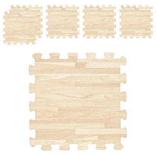 新生活家 耐磨抗污巧拼地墊 6片 Set, 白拼花, 1組