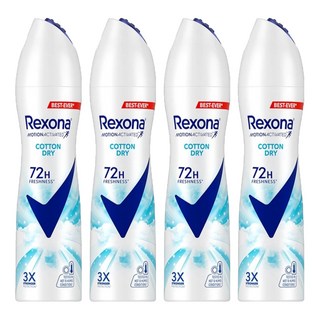 Rexona 蕊娜 制汗爽身噴霧 清新舒棉 72H, 135ml, 4瓶