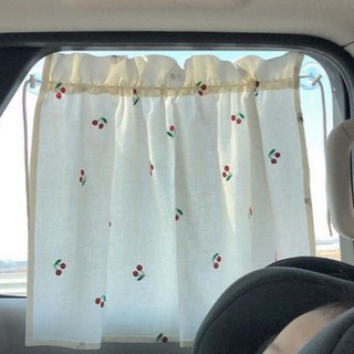 汽車後車窗用圖案刺繡遮陽窗簾, 櫻桃紅, 1個