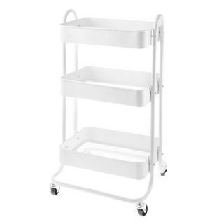 comet 金屬收納推車 3層, 白色