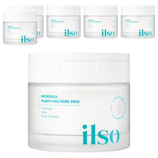 ilso 辣木緊緻毛孔棉片 含PHA和LHA成分 管理角質 光滑細緻 淨化毛孔 保濕 清爽潤澤 潔淨舒適, 6件, 60片