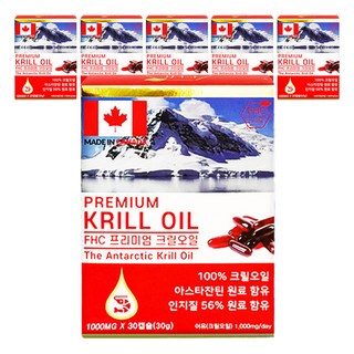 優質磷蝦油膠囊, 30顆, 6盒