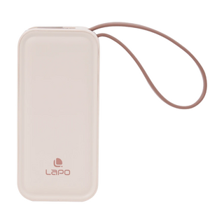 LaPO 自帶線 20W雙向快充2合1充電器行動電源 5000mAh TypeC 原廠保固, 奶茶色, WT-06