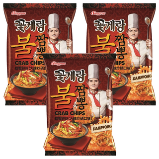 Binggrae 螃蟹餅乾 火辣炒碼口味 韓國原裝進口 韓國國民餅乾 非油炸, 70g, 3包