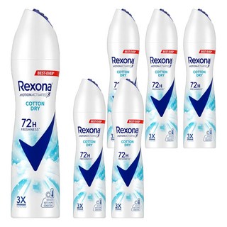 Rexona 蕊娜 制汗爽身噴霧 清新舒棉, 135ml, 6瓶