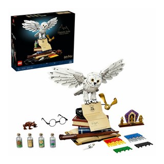 LEGO 76391 哈利波特系列 紀念版展示模型 包含經典電影物品和 3 隻黃金人偶 3 010 個積木, 霍格華茲的象徵 HogwartsTM Icons, 1盒