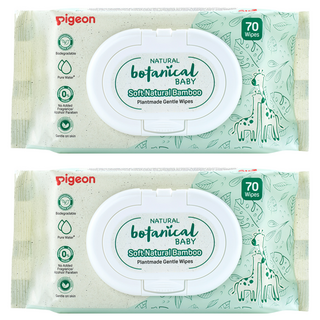pigeon 貝親 天然植物柔濕巾, 70張, 2包