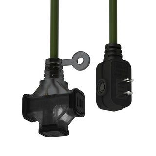 SUN JAKE 永旭電工 3插座耐熱動力軟線, 0.6m, 軍綠色, 1條