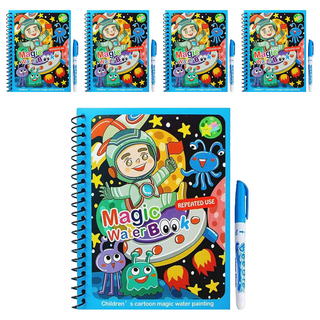 兒童塗鴉本 畫畫本 太空旅行 繪本 Magic Water Book (繪本x1+畫筆x1) 長約19cm 寬約15cm, 不適用