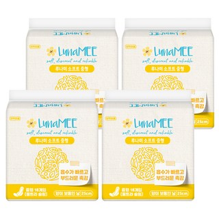 루나미 소프트 국내산 중형 생리대 날개형, 18개입, 4개