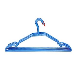 吉祥 大凹槽多功能衣架 10入 46x22cm 覆膜浸塑 防滑 乾濕兩用 防水防鏽, 藍色, 2組