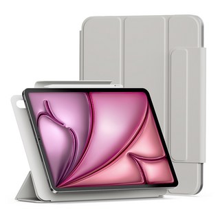 신지모루 마그네틱 폴리오 애플펜슬 커버 아이패드 케이스, 웜 그레이, 1개