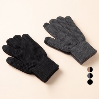 CARAT 男女通用鬆餅格紋智慧觸控防寒手套 2件組