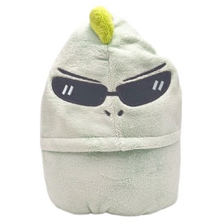 兒童動物珊瑚絨斗篷浴巾，尺寸：70x140cm/80x150cm/90x150cm, 綠恐龍, 1條