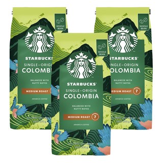 STARBUCKS 星巴克 特選系列 哥倫比亞單品咖啡豆, 咖啡豆(無研磨), 200g, 3包