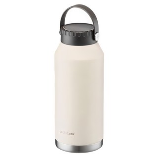 LocknLock 樂扣樂扣 Slo系列寬口提環保溫瓶, Sand Beige, 1L, 1個