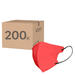 淨新科技 3D立體成人細耳醫療口罩, 紅色, 50片, 4盒