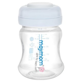 maymom 寬口PP儲乳瓶 AVENT/貝瑞克/馨乃樂/優合 吸乳器 適用, 1個, 淡藍色, 140ml
