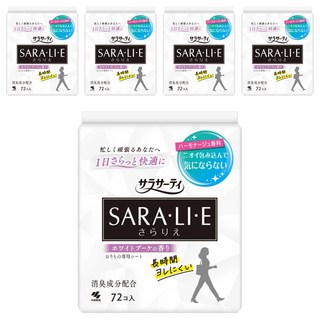 KOBAYASHI 小林製藥 SARALIE 白色花束護墊 日本原裝進口 獨家快乾成份 常保乾爽 透氣性佳 使用不感黏膩, 14 x 5.7cm, 72片, 5包