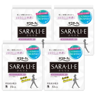 KOBAYASHI 小林製藥 SARALIE 白色花束護墊 日本原裝進口 獨家快乾成份 常保乾爽 透氣性佳 使用不感黏膩, 14 x 5.7cm, 72片, 4包