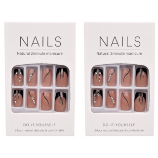 Paula's Nail 寶拉美甲 美甲貼片 AP69177 大甲型美甲 中長款 24片含工具包, AP69177 中長款, 2盒