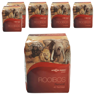 非洲晨曦 南非國寶茶 超輕盈 低卡路里 無咖啡因 低單寧酸, 2.5g, 40包, 6袋
