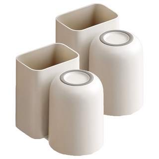 Reddot 紅點生活 止滑牙膏牙刷收納漱口杯, 日式深灰, 2個