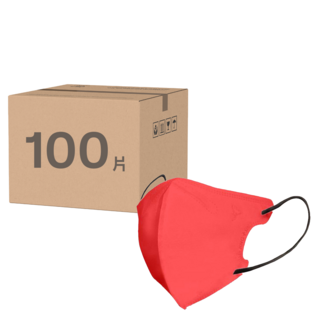 淨新科技 3D立體成人細耳醫療口罩, 紅色, 50片, 2盒