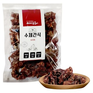 야아부르니 강아지 수제 건조간식대용량팩, 오리목, 500g, 1개