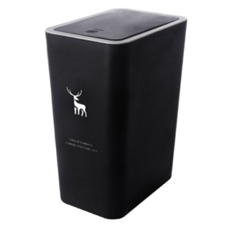 哩哩摳摳 LILIKOKO 北歐風垃圾桶 黑鹿款, 25.5 x 17.5 x 34.5cm, 簡約時尚, 方便衛生