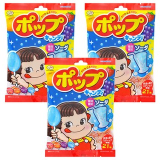FUJIYA 不二家 POP棒棒糖 含21支, 121.8g, 3袋