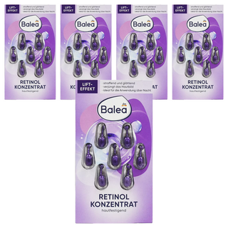 dm Balea 芭樂雅 RETINOL KONZENTRAT 精華膠囊 晚安修護 紫 7粒, 1ml, 5組