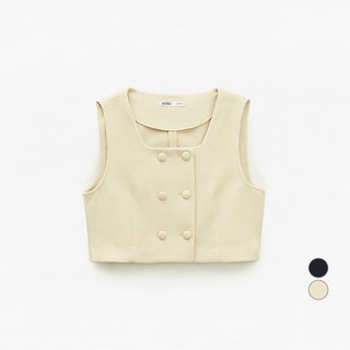 MIXXO 女款雙層花呢圓扣背心