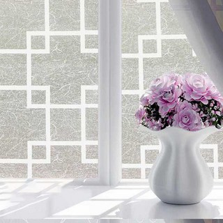 德利生活 玻璃貼 300 x 90cm 白方格, 防曬隔熱, 隱私保護, DIY裝飾, 1個