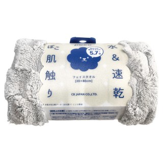 CB JAPAN carari poco格紋系列 超細纖維毛巾 30x80cm, 典雅灰, 1條
