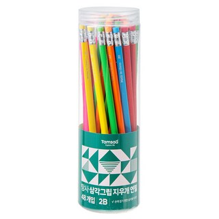 Tamsaa 三角握把橡皮擦鉛筆 2B, 1個, 混色