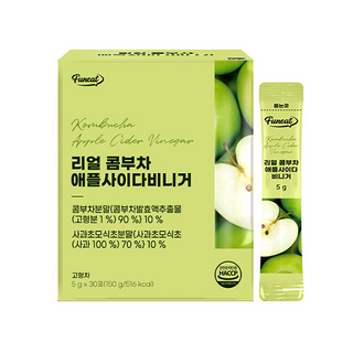 Funeat 康普茶沖泡飲 蘋果氣泡醋口味, 5g, 30條, 1盒