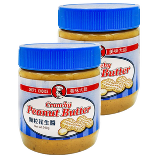 CHEF'S CHOICE 美味大師 顆粒花生醬 - 花生顆粒口感濃郁、香滑綿密, 340g, 2罐