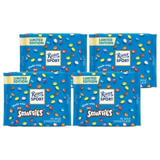 Ritter Sport Smarties牛奶巧克力, 100g, 4包