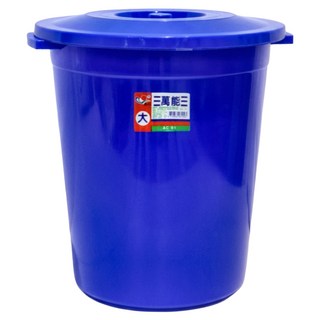 震嶸塑膠 萬能桶 大容量收納桶 附蓋垃圾桶 顏色隨機, 大