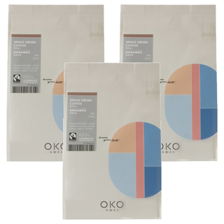OKO 生態綠 公平貿易 衣索比亞 淺烘焙 單品咖啡豆 250g, 咖啡豆(無研磨), 3包