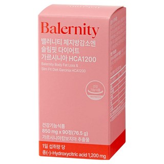 Balernity 體脂肪減少Slim Fit身材管理藤黃果HCA1200 76.5g, 90片, 1個
