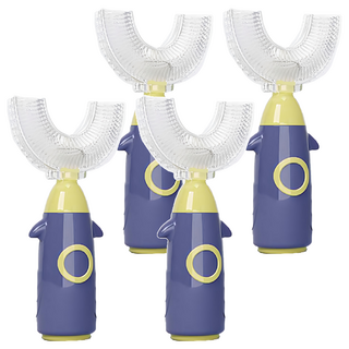 JAR嚴選 萌趣火箭幼兒U型牙刷 + 刷頭*2, 紫色, 1份, 2組