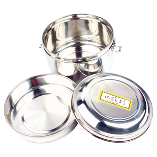 GOZENBO 御膳坊 圓雙層便當盒#430 12cm, 1個, 不鏽鋼